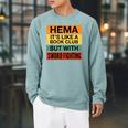 Hema Definition Like A Book Club With Swords Raglan Sleeve Sweatshirt Cardinal
