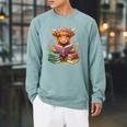 Highland Cow Book Floral Bookworm Librarian Cute Easter Day Raglan Sleeve Sweatshirt Cardinal Highland Cow Book Floral Bookworm Librarian Cute Easter Day Raglan Sleeve Sweatshirt Cardinal