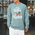 I'd Rather Be Reading Book Lover Raglan Sleeve Sweatshirt Cardinal