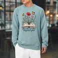 Ideas Take Root Where Imagination Grows Book Lover Quote Raglan Sleeve Sweatshirt Cardinal