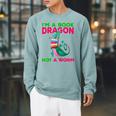 I'm A Book Dragon Not A Worm Books Reading Quotes Fun Raglan Sleeve Sweatshirt Cardinal I'm A Book Dragon Not A Worm Books Reading Quotes Fun Raglan Sleeve Sweatshirt Cardinal