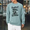 I'm Booked For The Summer Retro Vacation Beach Read Book Men Raglan Sleeve Sweatshirt Cardinal
