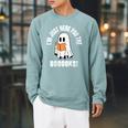 I'm Just Here For The Books Read More Boooks Halloween Raglan Sleeve Sweatshirt Cardinal