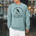 I'm Plotting Against You I'm A Writer Book Novel Author Raglan Sleeve Sweatshirt Cardinal
