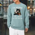 I'm Retired 2026 Cat Reading Book Retirement Raglan Sleeve Sweatshirt Cardinal I'm Retired 2026 Cat Reading Book Retirement Raglan Sleeve Sweatshirt Cardinal