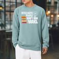 Intelligent People Don't Ban Books Reading Bookish Librarian Raglan Sleeve Sweatshirt Cardinal