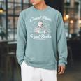 Introverted Book Mom Cat Reader Introvert Books Over People Raglan Sleeve Sweatshirt Cardinal