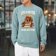 Irish Setter Dog Breed Life Is Better With Books And Irish Raglan Sleeve Sweatshirt Cardinal Irish Setter Dog Breed Life Is Better With Books And Irish Raglan Sleeve Sweatshirt Cardinal