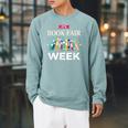 It's Book Fair Week Book Lover Reading Event Teacher Librar Raglan Sleeve Sweatshirt Cardinal