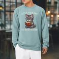 It's A Good Day To Read A Book Cat Pixel Art Raglan Sleeve Sweatshirt Cardinal