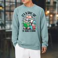 Its A Good Day To Read Book Lover Cute Pig And Elephant Raglan Sleeve Sweatshirt Cardinal