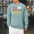 It's A Good Day To Read A Book Vintage Raglan Sleeve Sweatshirt Cardinal