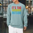 Its Too Nonfiction Outside Book Lovers Reading Vintage Raglan Sleeve Sweatshirt Cardinal