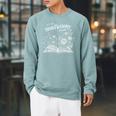It's Too Nonfictiony Outside Wildflower Book Lover Bookish Raglan Sleeve Sweatshirt Cardinal