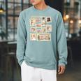 Jane Austen Book Classic Literature Stamp Collage Premium Tri-Blend Raglan Sleeve Sweatshirt Cardinal