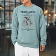 Jane Austen Persuasion Book Cover Classic Literature Raglan Sleeve Sweatshirt Cardinal