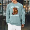 Just A Girl Who Loves Books For Bookworm Book Lover Raglan Sleeve Sweatshirt Cardinal Just A Girl Who Loves Books For Bookworm Book Lover Raglan Sleeve Sweatshirt Cardinal