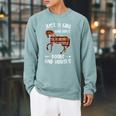 Just A Girl Who Loves Books And Horses Reading Raglan Sleeve Sweatshirt Cardinal