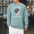 Just A Girl Who Loves Books Reading One More Chapter Raglan Sleeve Sweatshirt Cardinal
