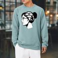 Just a Girl Who Loves Books Reading Silhouette Graphic Raglan Sleeve Sweatshirt Cardinal