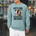 Just A Girl Who Loves Calico Cats And Books Minimal Tee Raglan Sleeve Sweatshirt Cardinal Just A Girl Who Loves Calico Cats And Books Minimal Tee Raglan Sleeve Sweatshirt Cardinal
