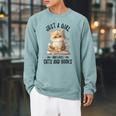 Just A Girl Who Loves Cats And Books Kitties Pet Art Lover Raglan Sleeve Sweatshirt Cardinal