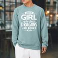 Just a Girl Who Loves Dragons & Books Book Lover Women Nerd Raglan Sleeve Sweatshirt Cardinal Just a Girl Who Loves Dragons & Books Book Lover Women Nerd Raglan Sleeve Sweatshirt Cardinal