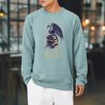 Just a Girl Who Loves Dragons & Books Women Dragon Bookish Raglan Sleeve Sweatshirt Cardinal