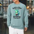 Just a Girl Who Loves Dragons And Books Dragon For Kids Raglan Sleeve Sweatshirt Cardinal Just a Girl Who Loves Dragons And Books Dragon For Kids Raglan Sleeve Sweatshirt Cardinal
