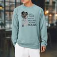 Just A Girl Who Has Tattoos And Loves Books Raglan Sleeve Sweatshirt Cardinal Just A Girl Who Has Tattoos And Loves Books Raglan Sleeve Sweatshirt Cardinal