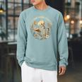 Just One More Chapter Book Lover Bookish Reading Skeleton Raglan Sleeve Sweatshirt Cardinal