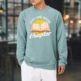 Just One More Chapter Book Reading Bookworm Raglan Sleeve Sweatshirt Cardinal