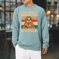 I Just Want To Drink Tea And Read My Books Sloth Raglan Sleeve Sweatshirt Cardinal