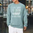I Just Want To Drink Wine And Read Books Book Lover Raglan Sleeve Sweatshirt Cardinal I Just Want To Drink Wine And Read Books Book Lover Raglan Sleeve Sweatshirt Cardinal