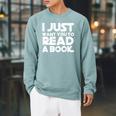 I JUST WANT YOU TO READ A BOOK Raglan Sleeve Sweatshirt Cardinal