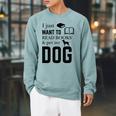 I Just Want To Read Books And Pet My Dog Reading Raglan Sleeve Sweatshirt Cardinal