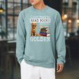 I Just Want To Read Books And Pet My Golden Retriever Dog Men Women Girls Kids Raglan Sleeve Sweatshirt Cardinal