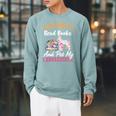 I Just Want To Read Books And Pet My Labradoodle Raglan Sleeve Sweatshirt Cardinal