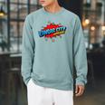 Kansas City Missouri MO Pop Art Comic Book Inspired Raglan Sleeve Sweatshirt Cardinal