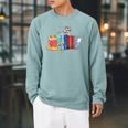 Kawaii Cat Book Ends Library Decor Librarian Raglan Sleeve Sweatshirt Cardinal Kawaii Cat Book Ends Library Decor Librarian Raglan Sleeve Sweatshirt Cardinal