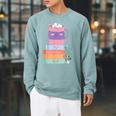 Kawaii Pastel Goth Cute Hot Chocolate Book Lover Anime Art Raglan Sleeve Sweatshirt Cardinal