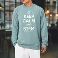 'Keep Calm & RTFM Read The Big Book' AA T-Shirt Raglan Sleeve Sweatshirt Cardinal