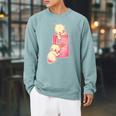 Kewpie Baby Magic Spell Book Witchcraft Halloween Gothic Raglan Sleeve Sweatshirt Cardinal