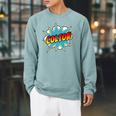 Kids Boys Colton Comic Book Superhero Name Raglan Sleeve Sweatshirt Cardinal