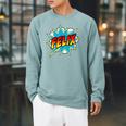 Kids Boys Felix Comic Book Superhero Name Raglan Sleeve Sweatshirt Cardinal