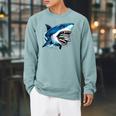 Kids Shark With School Books Back To School Shark Lovers Raglan Sleeve Sweatshirt Cardinal Kids Shark With School Books Back To School Shark Lovers Raglan Sleeve Sweatshirt Cardinal