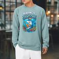 Kids Toddler Boy Reading Is Jawsome Shark Book Lover Kids Nerdy Raglan Sleeve Sweatshirt Cardinal