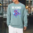 Be Kind Rainbow Scale Fish Teacher Reading Book Toddler Raglan Sleeve Sweatshirt Cardinal