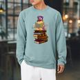 Kittens Cats Tea Party And Books Raglan Sleeve Sweatshirt Cardinal