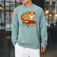 Leopard Gecko With Book Lizard Reptile Lover Raglan Sleeve Sweatshirt Cardinal Leopard Gecko With Book Lizard Reptile Lover Raglan Sleeve Sweatshirt Cardinal